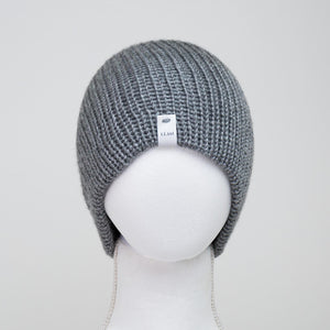 Gray Knitted Beanie Winter Apparel LLASI Brand Classic Style