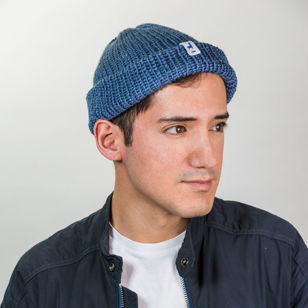 Stylish Cobalt Blue Knitted Beanie | Unisex Winter Hat | Comfortable Classic Fisherman Cap