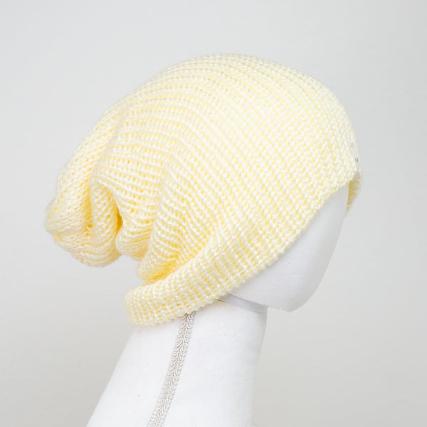 Tan Knitted Beanie Winter Apparel LLASI Brand Cuff Style