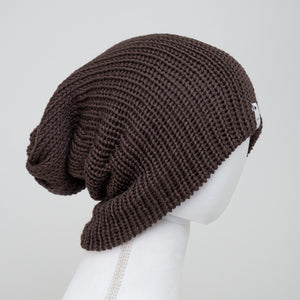 Taupe Knitted Beanie Winter Apparel LLASI Brand Cuff Style