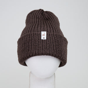 Taupe Knitted Beanie Winter Apparel LLASI Brand Cuff Style