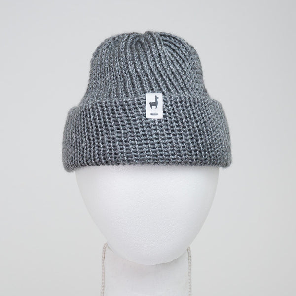Gray Knitted Beanie Winter Apparel LLASI Brand Classic Style