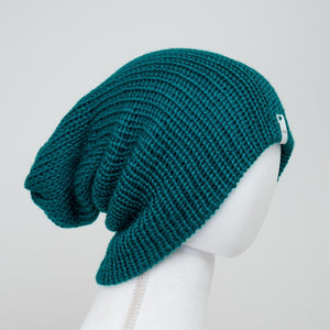 Cozy Teal Knitted Beanie: Unisex Winter Hat with Cuff Design by Llasi Brand