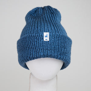 Stylish Cobalt Blue Knitted Beanie | Unisex Winter Hat | Comfortable Cuff Style by LLASI Brand