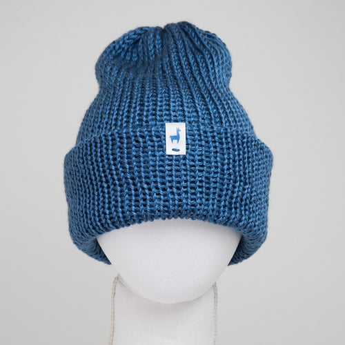 Stylish Cobalt Blue Knitted Beanie | Unisex Winter Hat | Comfortable Cuff Style by LLASI Brand