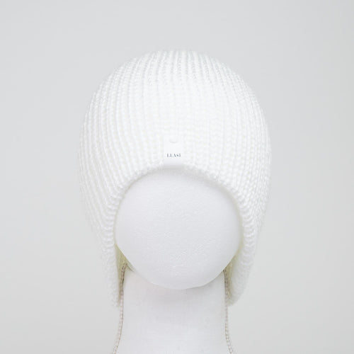 White Knitted Beanie Winter Apparel LLASI Brand Classic Style