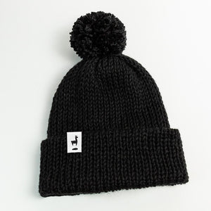 Cozy Black Knitted Beanie: Unisex Winter Hat with Cuff - LLASI Brand Slouchy Style Headwear