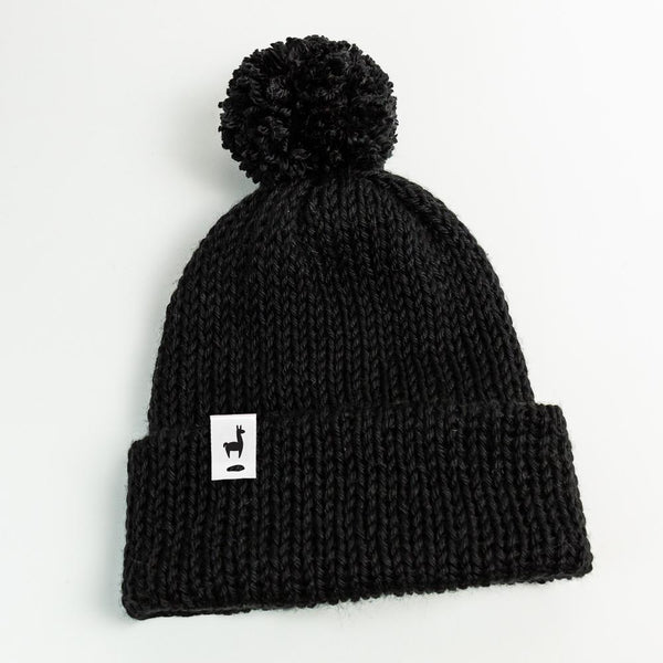 Cozy Black Knitted Beanie: Unisex Winter Hat with Cuff - LLASI Brand Slouchy Style Headwear