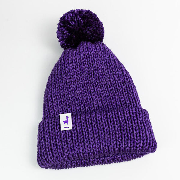 Grape Knitted Beanie Winter Apparel LLASI Brand Cuff Style